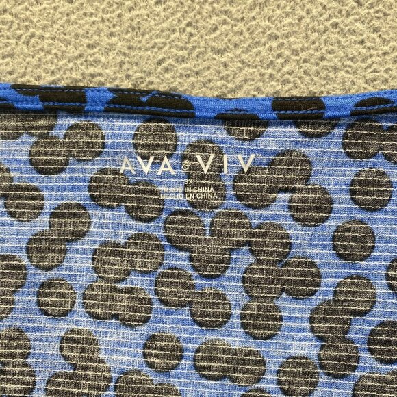 Ava & Viv Plus Size 3X Women's Long Balloon Sleeve Tie-Front Shirt Polka Dot - Picture 5 of 12